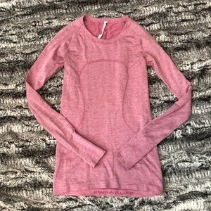 Lululemon Swiftly Tech LS Sz 6 (pink sparkle)